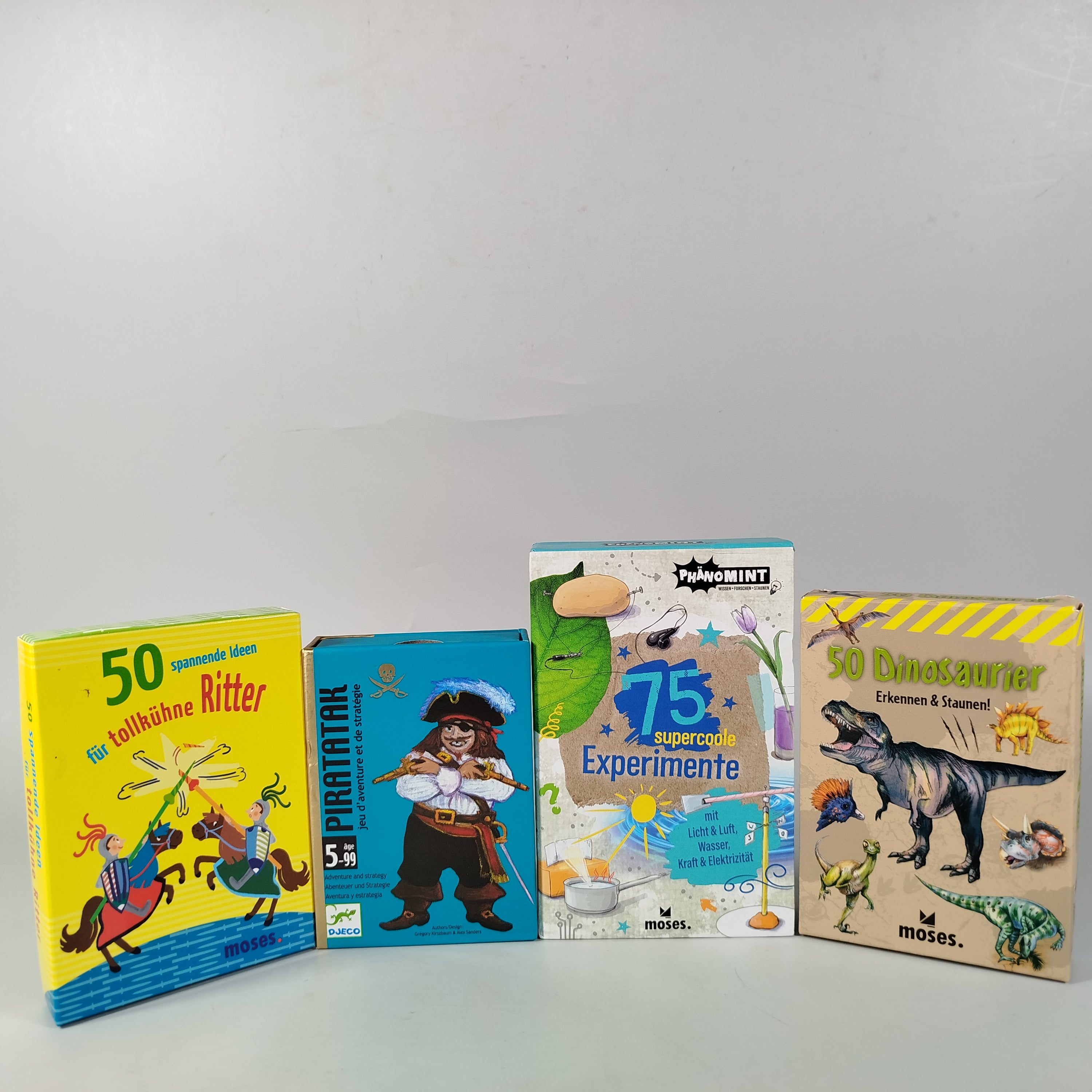 Moses, Djeco Kartenset-Bundle: Dinosaurier, Ritter, Experimente und Piratenspi
